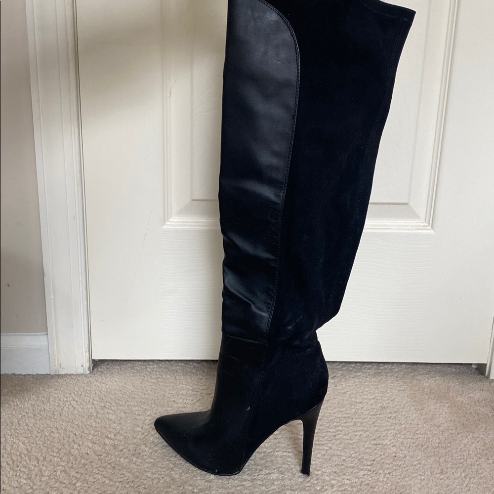 Never Worn Black Over the Knee Stiletto Boots